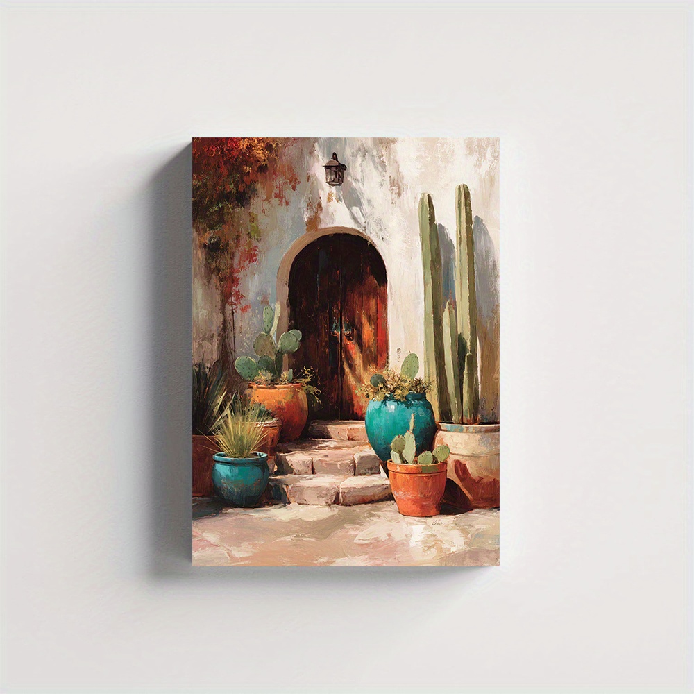 Terracotta Pot - (Sem moldura) Tela com paisagem de